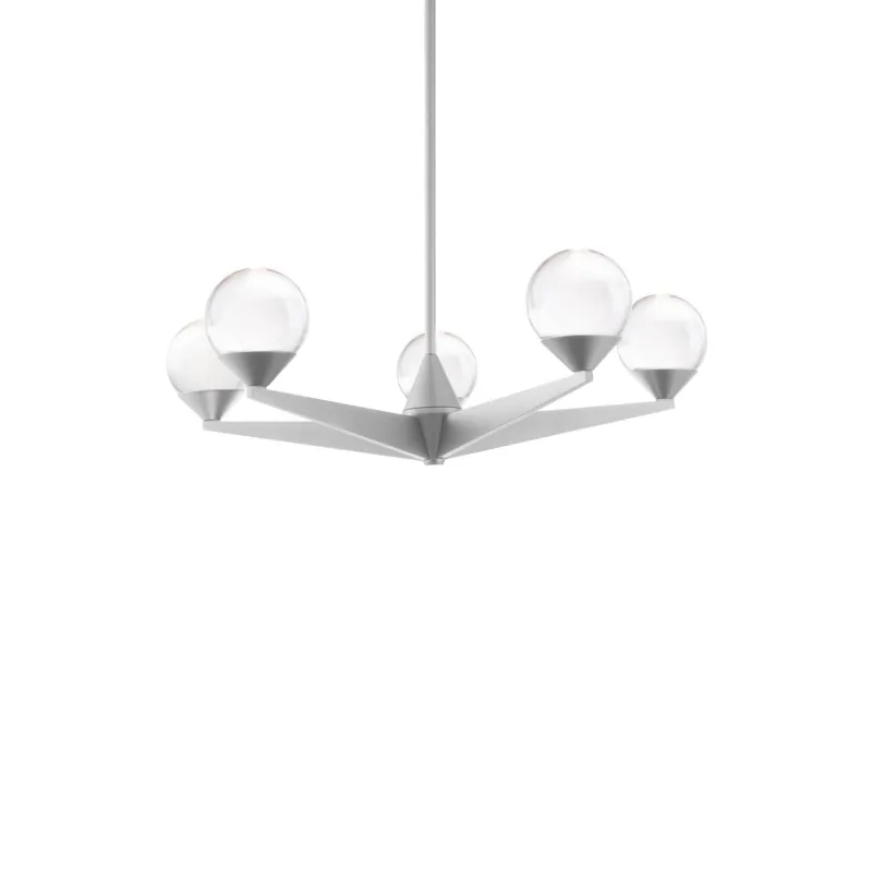 Double Bubble 23in LED 5 Light Chandelier 3000K in Satin Nickel