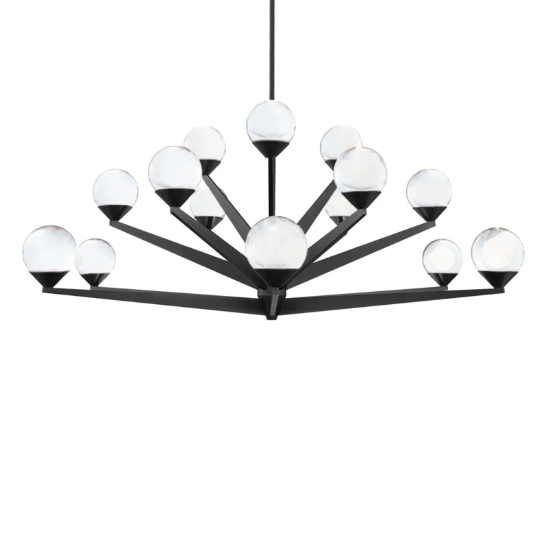 Double Bubble 37in LED 15 Light Chandelier 3000K in Black