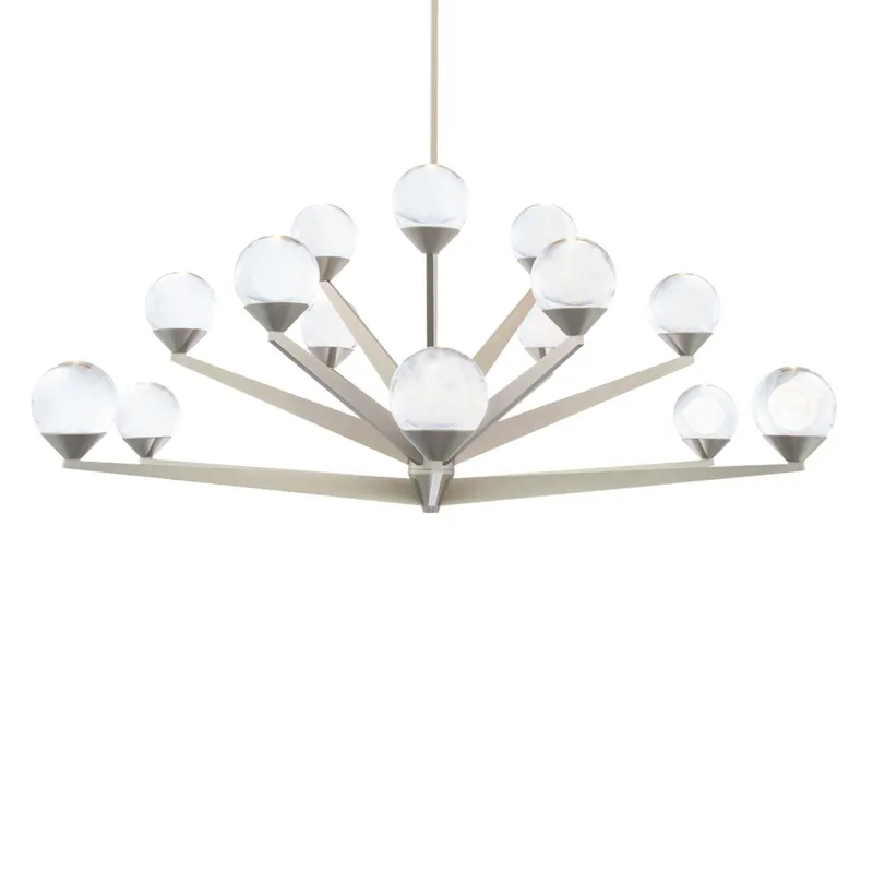 Double Bubble 37in LED 15 Light Chandelier 3000K in Satin Nickel
