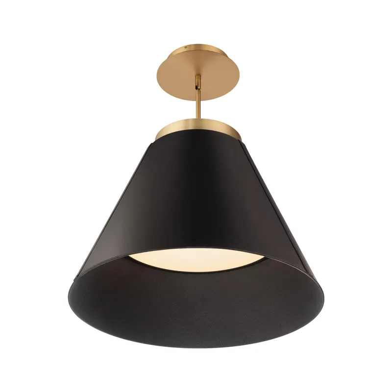 Bentley 24in LED Pendant 3000K in Black with Aged Brass