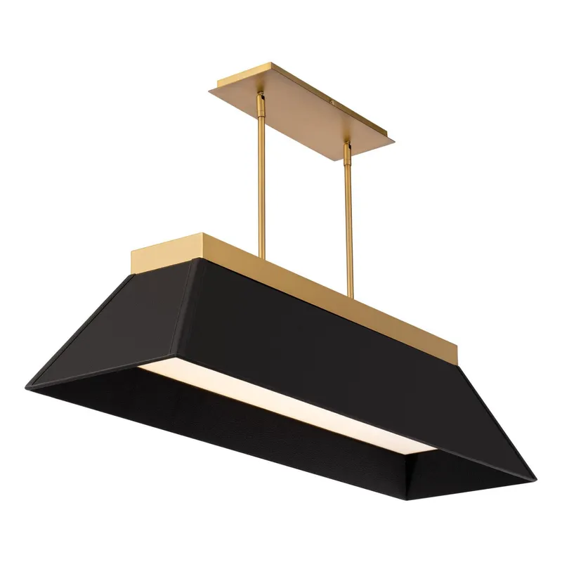 Bentley 44in LED Linear Pendant 3000K in Black with Aged Brass