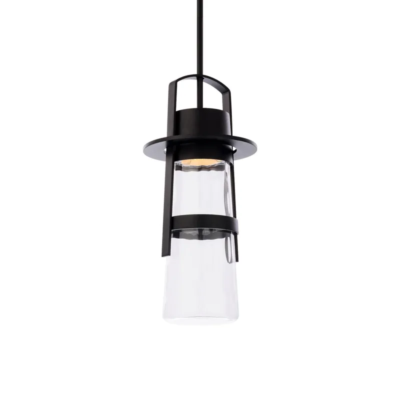 Balthus 15in LED 1 Light Indoor or Outdoor Pendant 3000K in Black