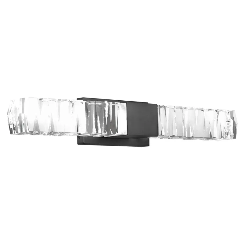 Juliet 27in LED Bathroom Vanity or Wall Light 3500K with K-9 Faceted Crystal in Black