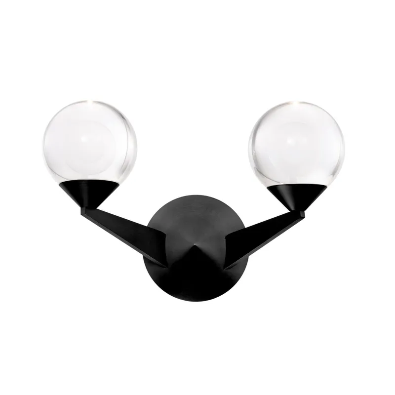 Double Bubble 15in LED 2 Light Wall Sconce 3000K in Black