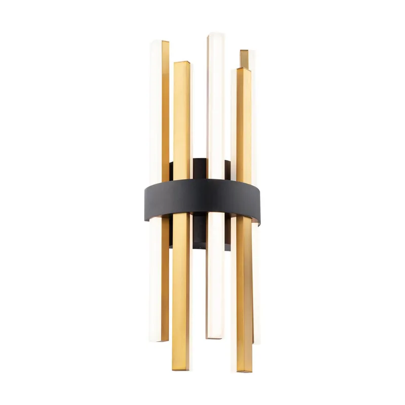 Harmonix 7in LED Wall Sconce 3000K in Black with Aged Brass