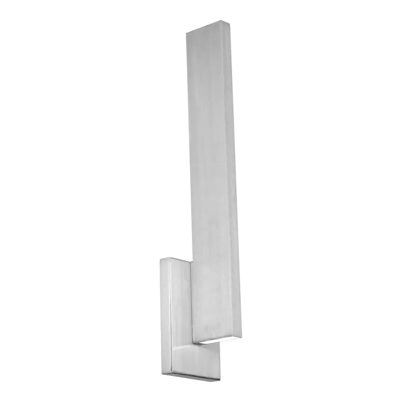 Mako 22in LED Indoor or Outdoor Wall Light 3-CCT 3000K-3500K-4000K Set to 4000K in Brushed Aluminum