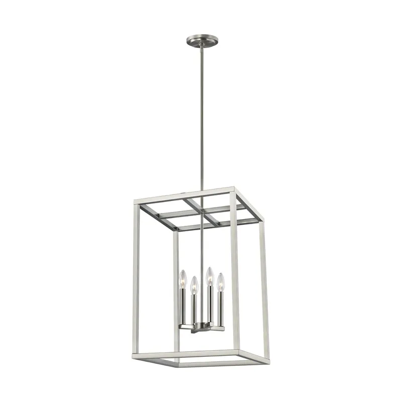 Moffet Street Medium Four Light Hall / Foyer LED Transitional Pendant 15.5" Width 23.125" Height Steel in Brushed Nickel