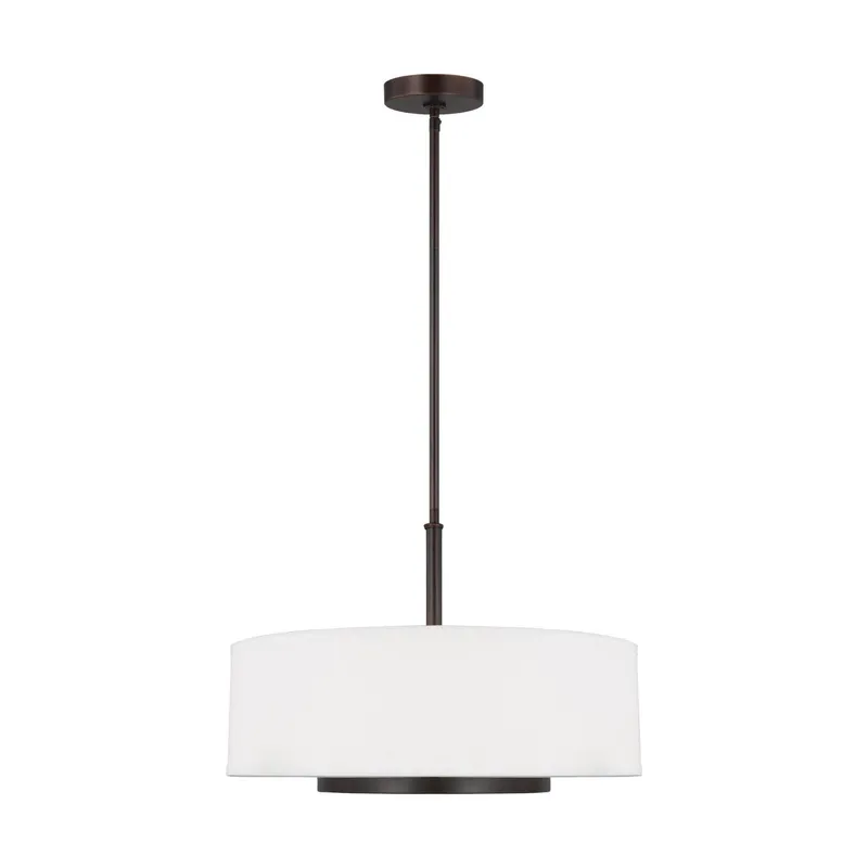Nance Three Light Pendant LED Transitional 13.5" Height Steel Round Satin Etched Shade in Bronze