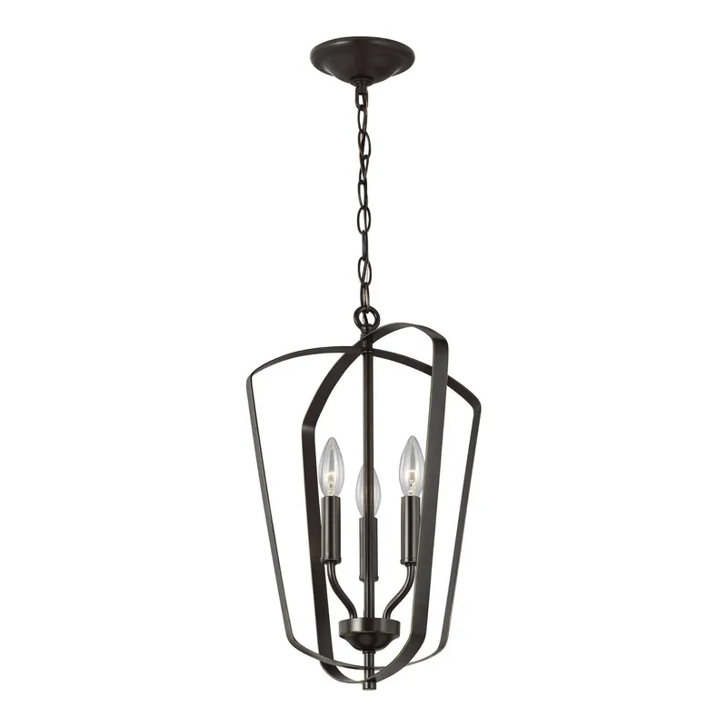 Romee Small Three Light Hall / Foyer LED Transitional Pendant 18.75" Height Steel in Bronze