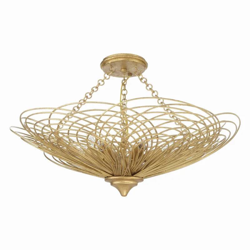 Doral 24'' Renaissance Gold Semi Flush Mount Gold 24"W x 10"H x 24"D
