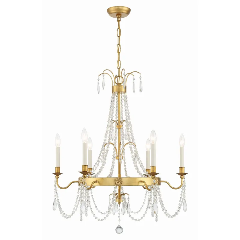 Maizey 28'' Antique Gold Chandelier Gold 28"W x 33.5"H x 28"D