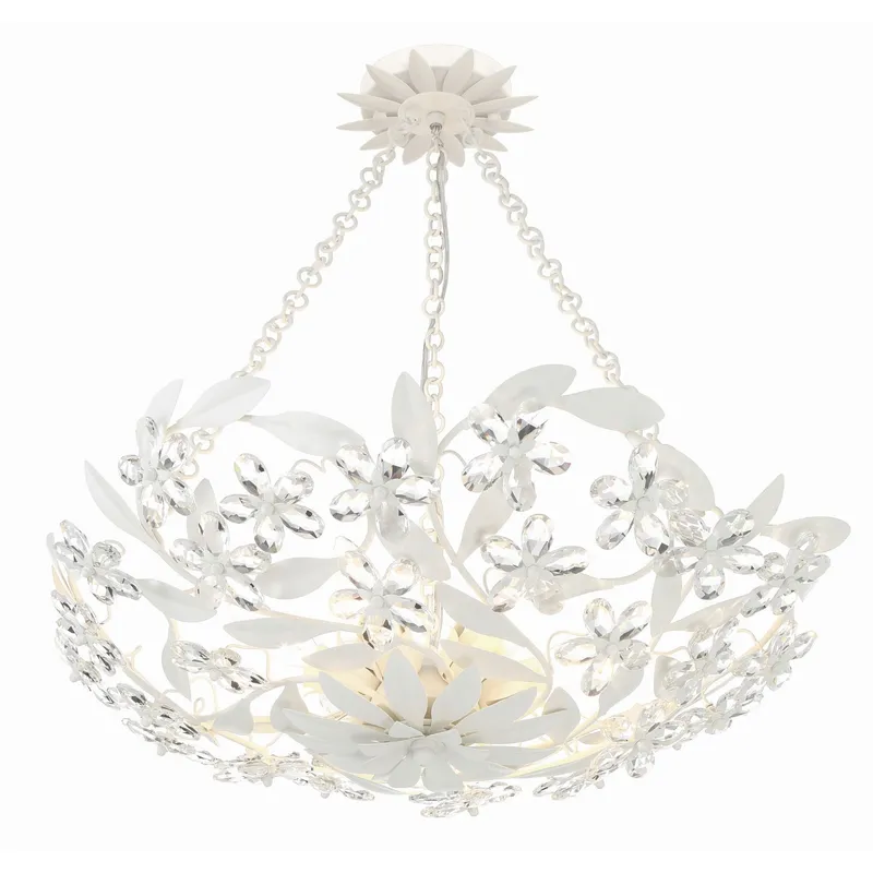 Marselle 24'' Matte White Semi Flush Mount White 24"W x 6"H x 24"D