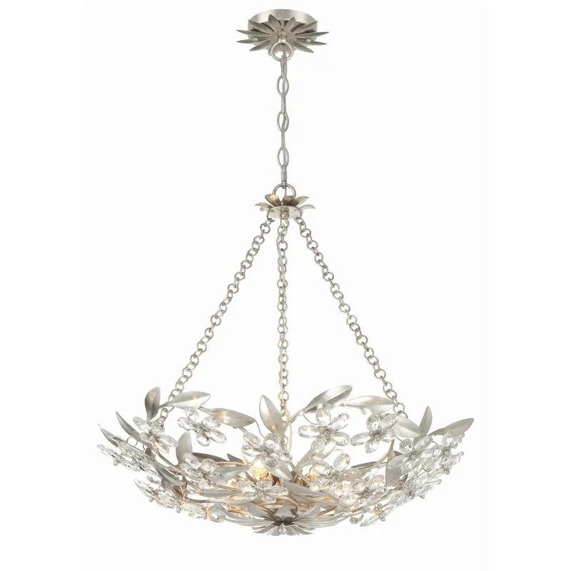 Marselle 24'' Antique Silver Chandelier Silver 24"W x 6"H x 24"D