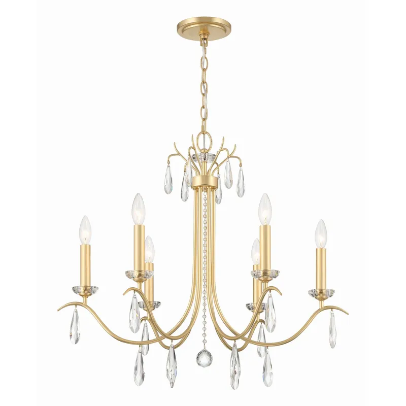 Rollins 28'' Antique Gold Chandelier Gold 28"W x 25.25"H x 28"D