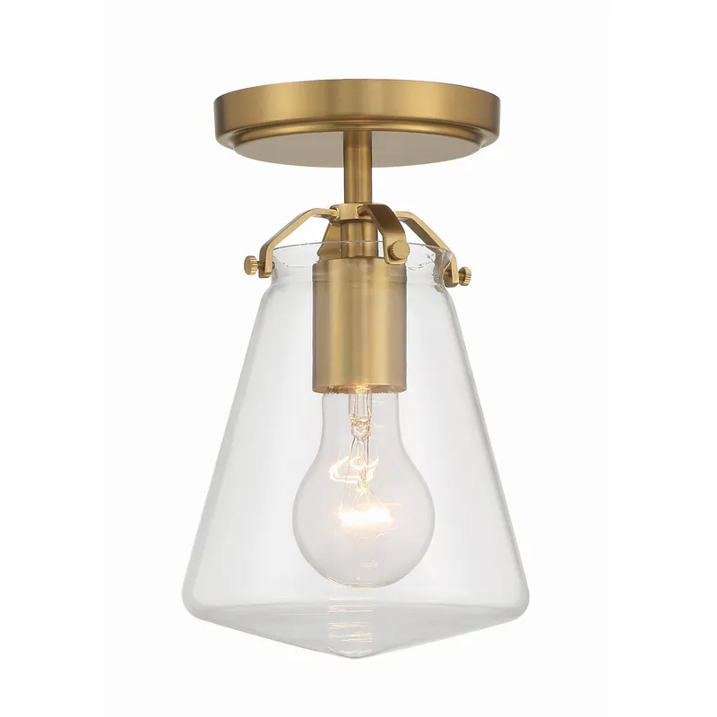 Voss 5.75'' Luxe Gold Semi Flush Mount Gold 5.75"W x 9.25"H x 5.75"D