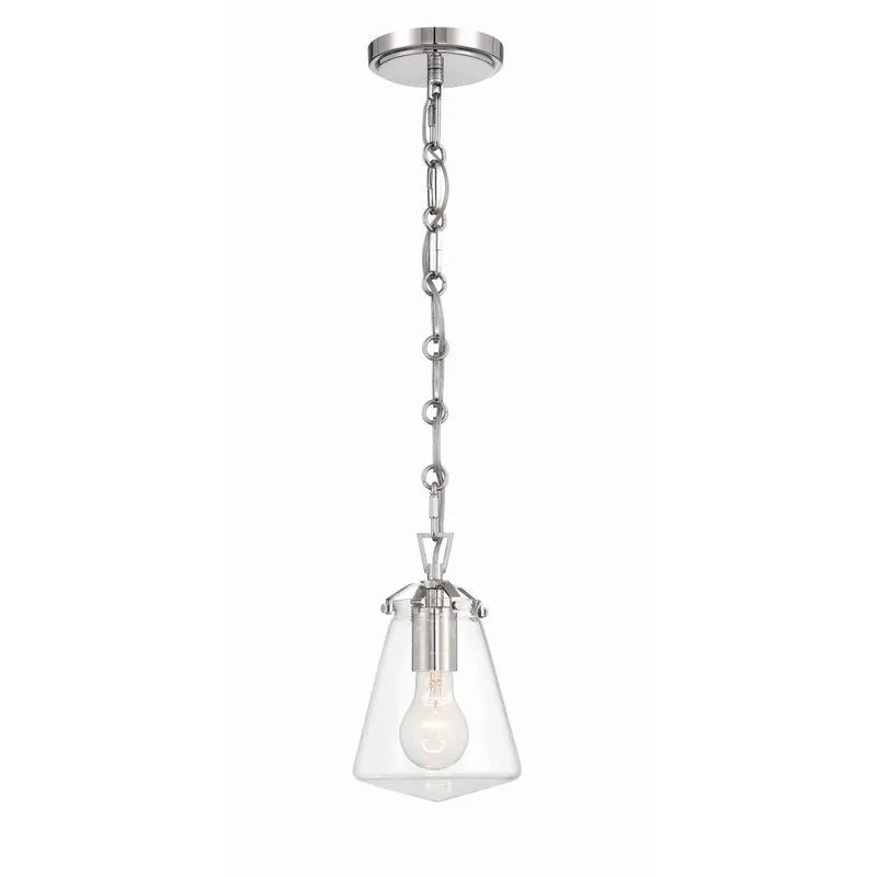 Voss 5.75'' Polished Nickel Pendant Silver 5.75"W x 9"H x 5.75"D