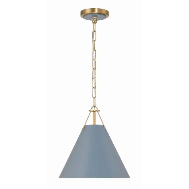 Xavier 12'' Vibrant Gold + Blue Pendant Blue 12"W x 12"H x 12"D
