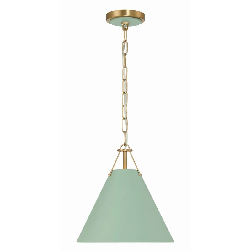 Xavier 12'' Vibrant Gold + Green Pendant Green 12"W x 12"H x 12"D