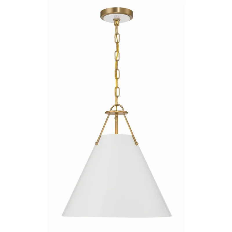 Xavier 16'' Vibrant Gold Pendant White 16"W x 16.5"H x 16"D
