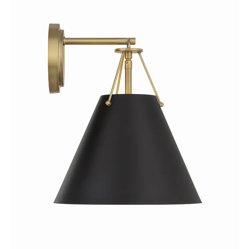 Xavier 10'' Vibrant Gold Sconce Black 10"W x 12.5"H x 10.5"D