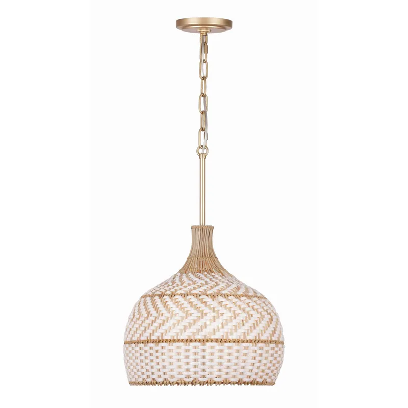 Zanzibar 14'' Soft Gold Pendant Tan 14"W x 14"H x 14"D