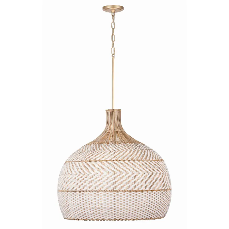 Zanzibar 26'' Soft Gold Pendant Tan 26"W x 25.25"H x 26"D