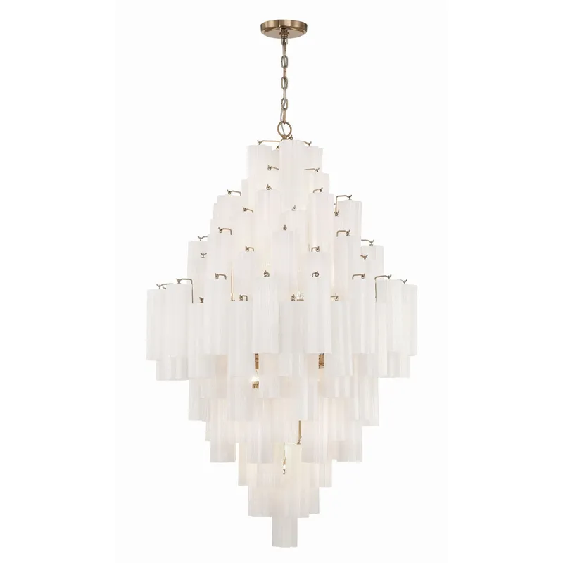 Addis 31.5'' Aged Brass Chandelier White 31.5"W x 50.5"H x 31.5"D