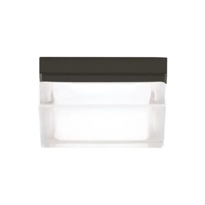 Boxie Small Flush Mount Flush & Semi-Flush Mount, Wall Collection 1-Light LED 2700K Antique Bronze by Sean Lavin