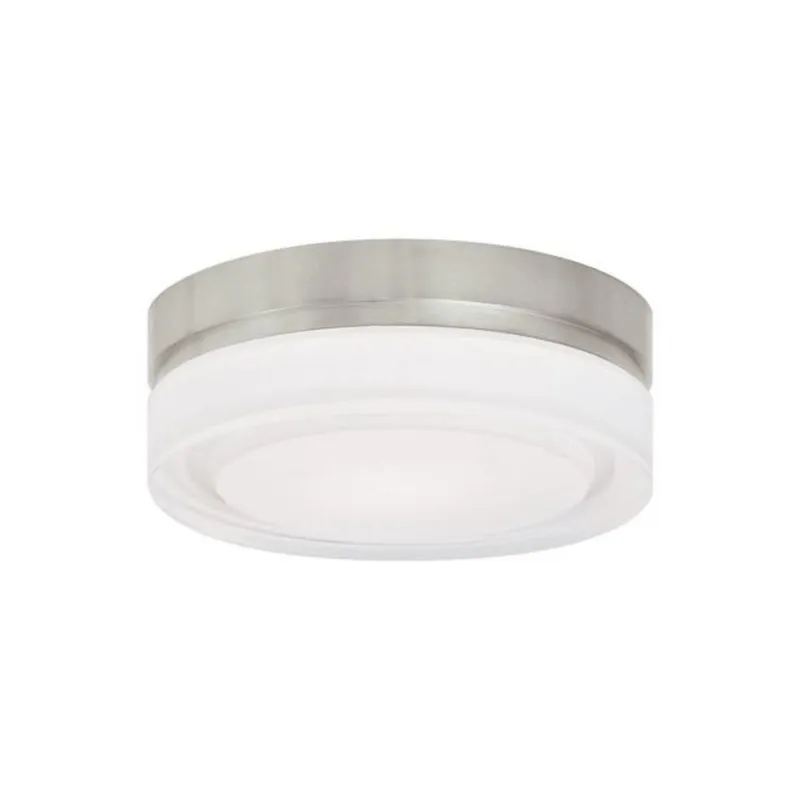 Cirque Small Flush Mount Flush & Semi-Flush Mount, Wall Collection 1-Light LED 2700K Satin Nickel by Sean Lavin
