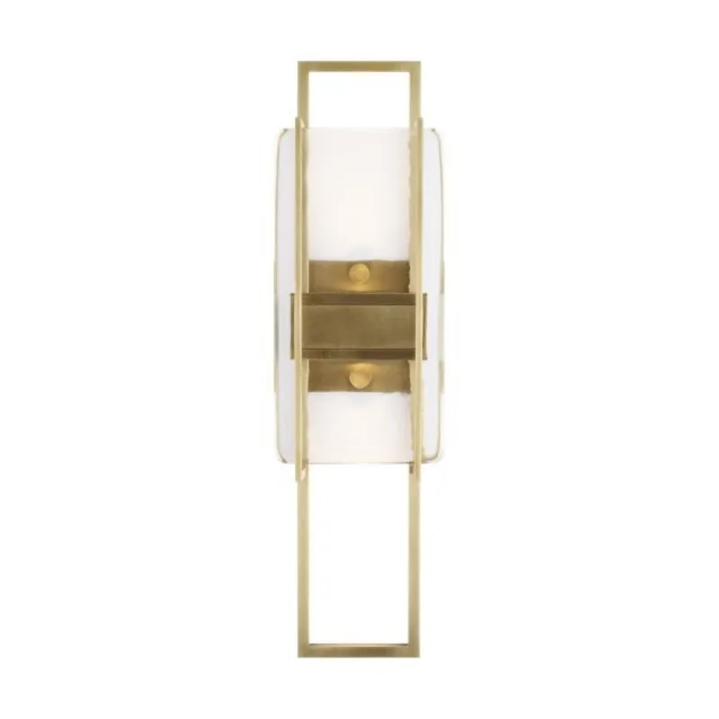 Duelle Medium Wall Sconce Wall Collection 1-Light LED 2700K Natural Brass by Mick De Giulio