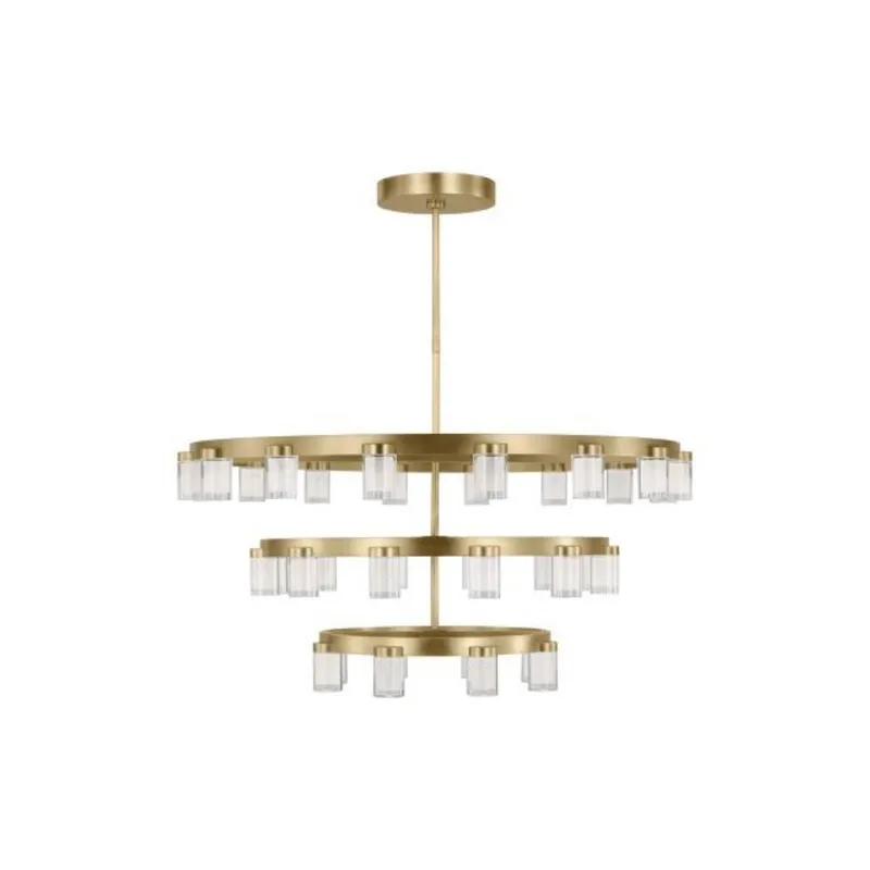 Esfera Three Tier X-Large Chandelier Chandeliers 36-Light 2700K Natural Brass by Kelly Wearstler