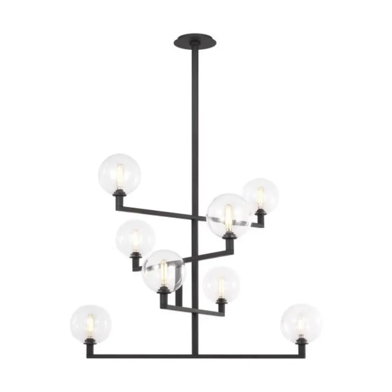 Gambit Chandelier 8-Light Nightshade Black by Sean Lavin