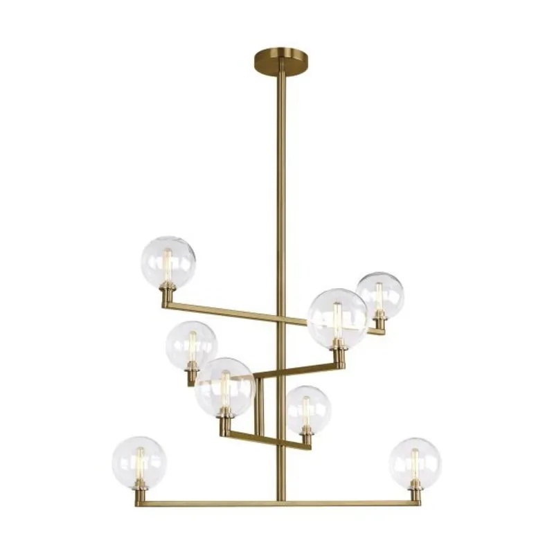 Gambit Chandelier Chandeliers 8-Light Aged Brass by Sean Lavin