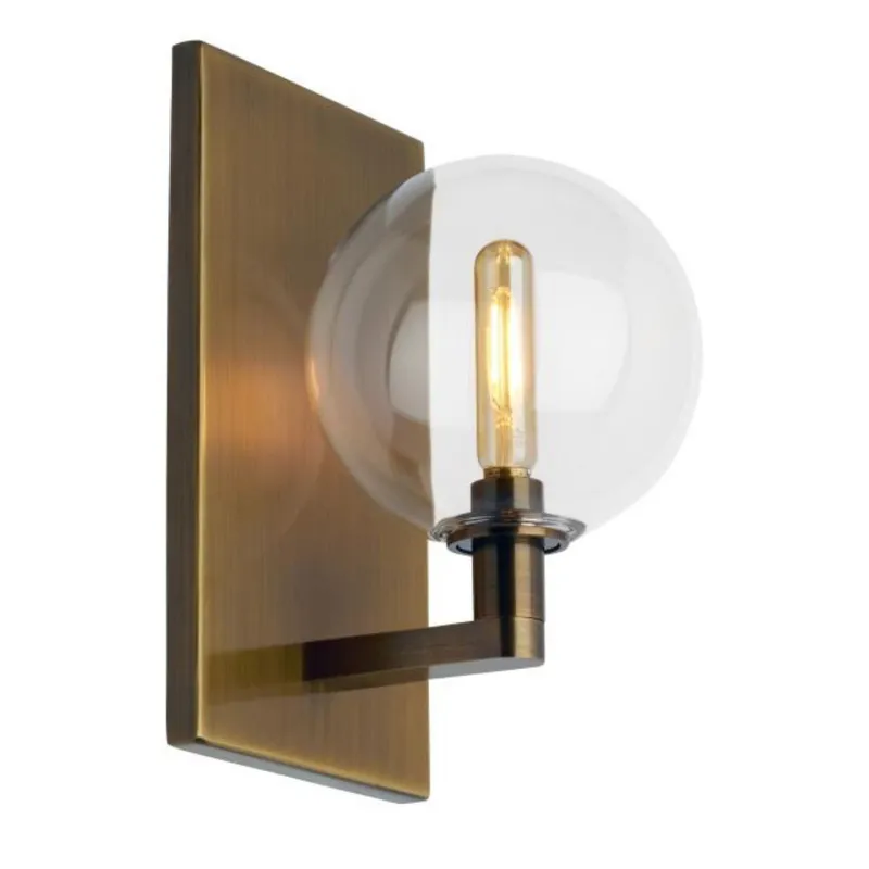 Gambit Single Wall Wall Collection 1-Light Aged Brass by Sean Lavin
