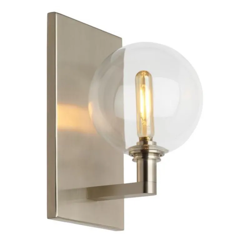 Gambit Single Wall Wall Collection 1-Light Satin Nickel by Sean Lavin