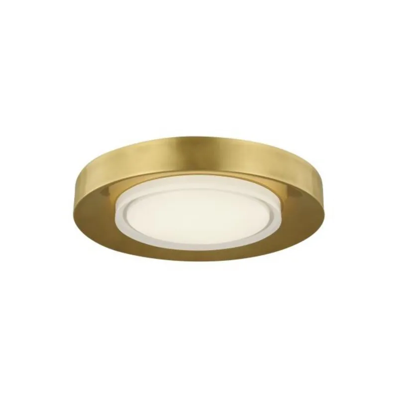 Hilo 16 Flush Mount Flush & Semi-Flush Mount 1-Light LED 2700K Natural Brass by Sean Lavin
