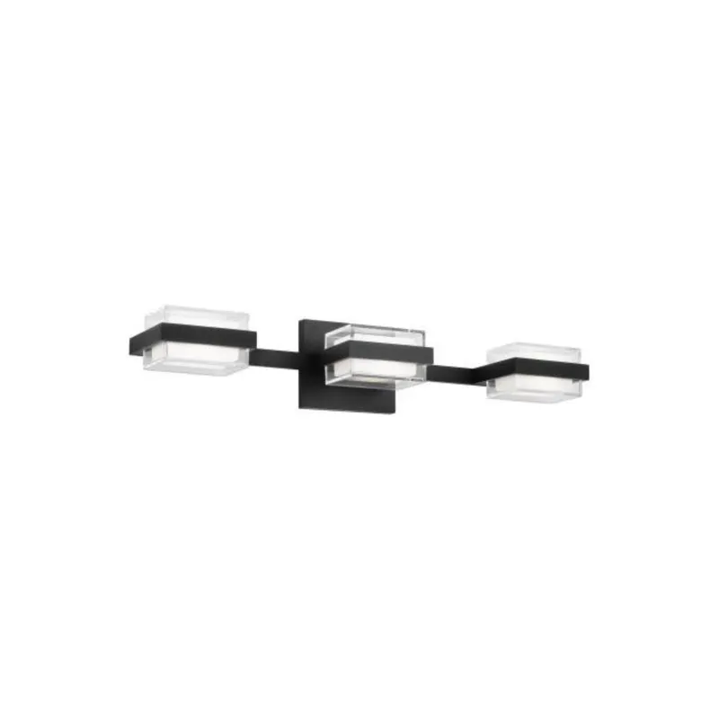 Kamden 3-Light Bath Bath Collection 3-Light LED 3000K Nightshade Black by Sean Lavin