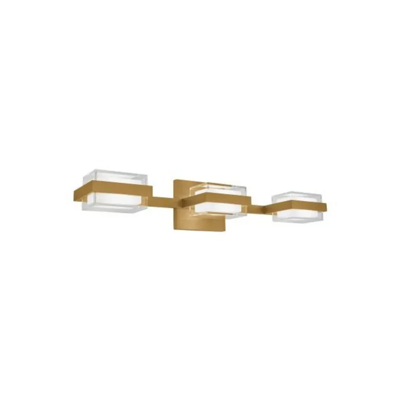 Kamden 3-Light Bath Bath Collection 3-Light LED 3000K Natural Brass by Sean Lavin