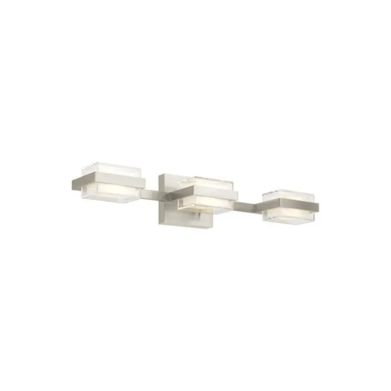 Kamden 3-Light Bath Bath Collection 3-Light LED 3000K Satin Nickel by Sean Lavin