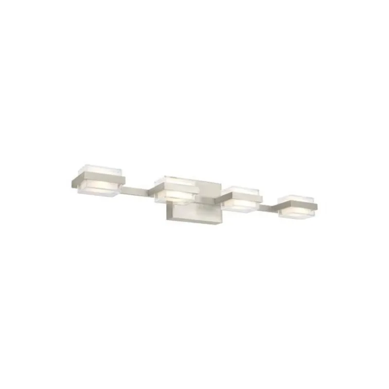 Kamden 4-Light Bath Bath Collection 4-Light LED 3000K Satin Nickel by Sean Lavin