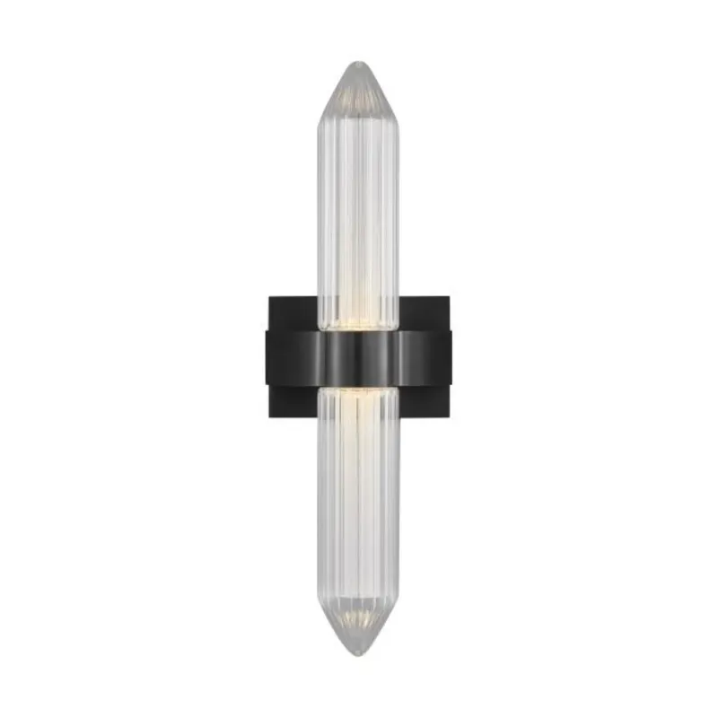 Langston Medium Bath Sconce Bath Collection 1-Light LED 2700K Plated Dark Bronze by Avroko