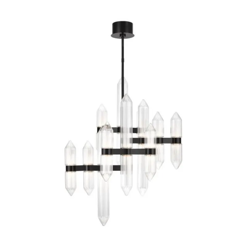 Langston Medium Chandelier Chandeliers 12-Light LED 2700K Plated Dark Bronze by Avroko