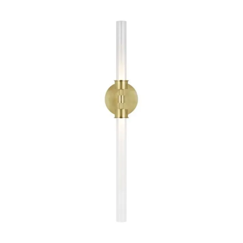 Linger Wall/Bath Wall Collection 2-Light LED 3000K Natural Brass by Sean Lavin