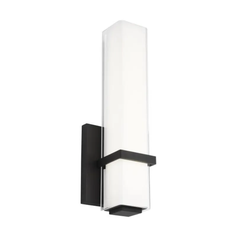 Milan 13 Bath Bath Collection 1-Light LED 3000K Nightshade Black by Sean Lavin