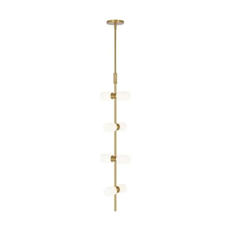 ModernRail Pendant Chandeliers 8-Light LED 3000K Aged Brass by Sean Lavin