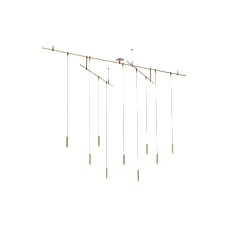 Moxy Chandelier Chandeliers 9-Light LED 2700K Aged Brass by Sean Lavin