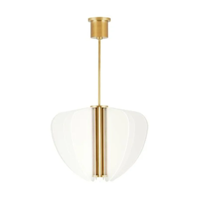 Nyra 28 Chandelier Linear Suspension 1-Light LED 3000K Plated Brass by Sean Lavin