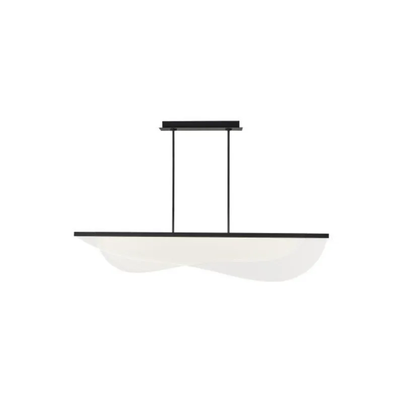 Nyra 60 Linear Suspension Chandeliers 3-Light LED 3000K Nightshade Black by Sean Lavin