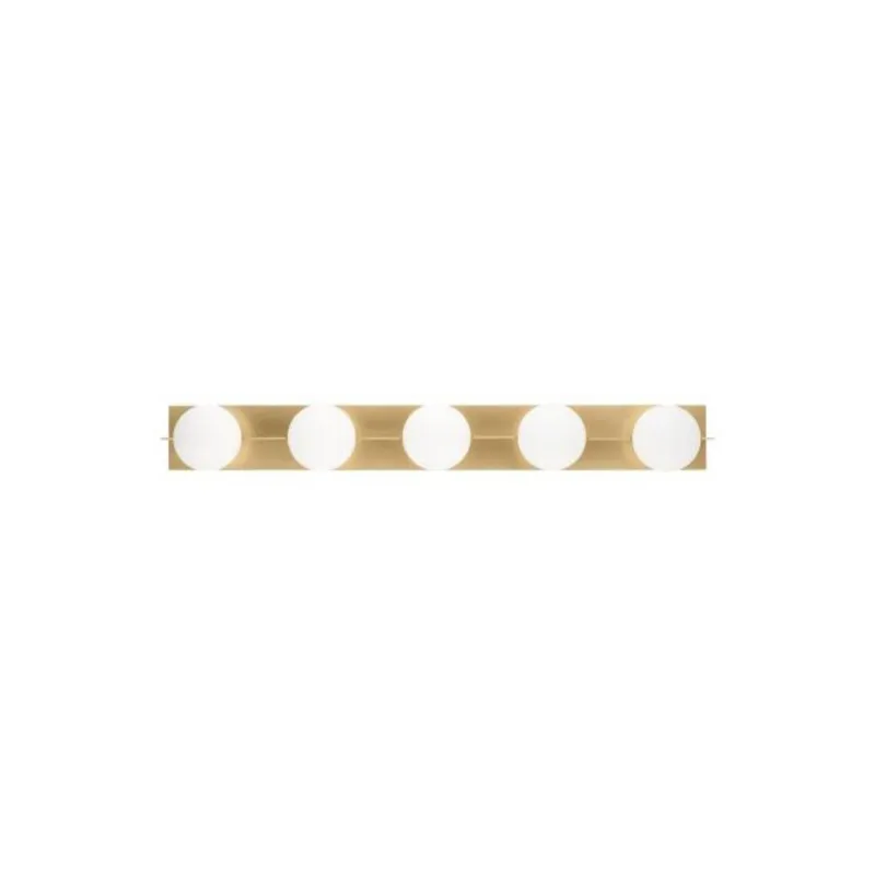 Orbel 5-Light Bath Bath Collection 5-Light Natural Brass by Sean Lavin