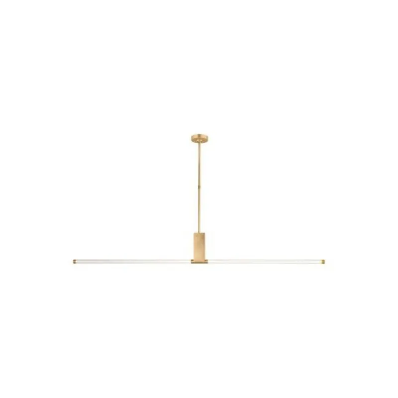 Phobos Large Linear Flush & Semi-Flush Mount 1-Light LED 2700K Natural Brass by Kelly Wearstler